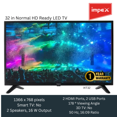 Impex 32 inch normal hd ready led tv ixt32