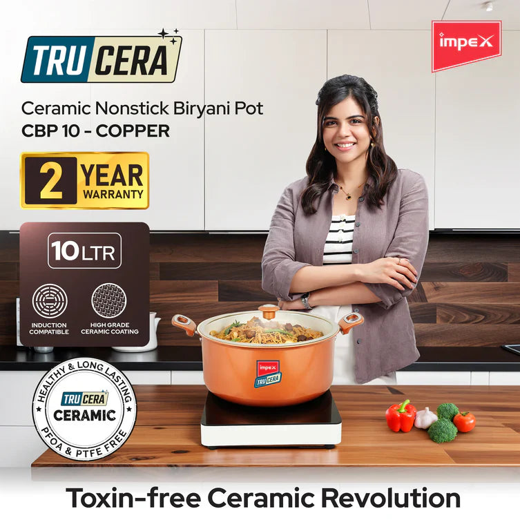 Click to expand Trucera 10L Ceramic Biriyani Pot | Induction, Non-Stick | 2 Year Warranty