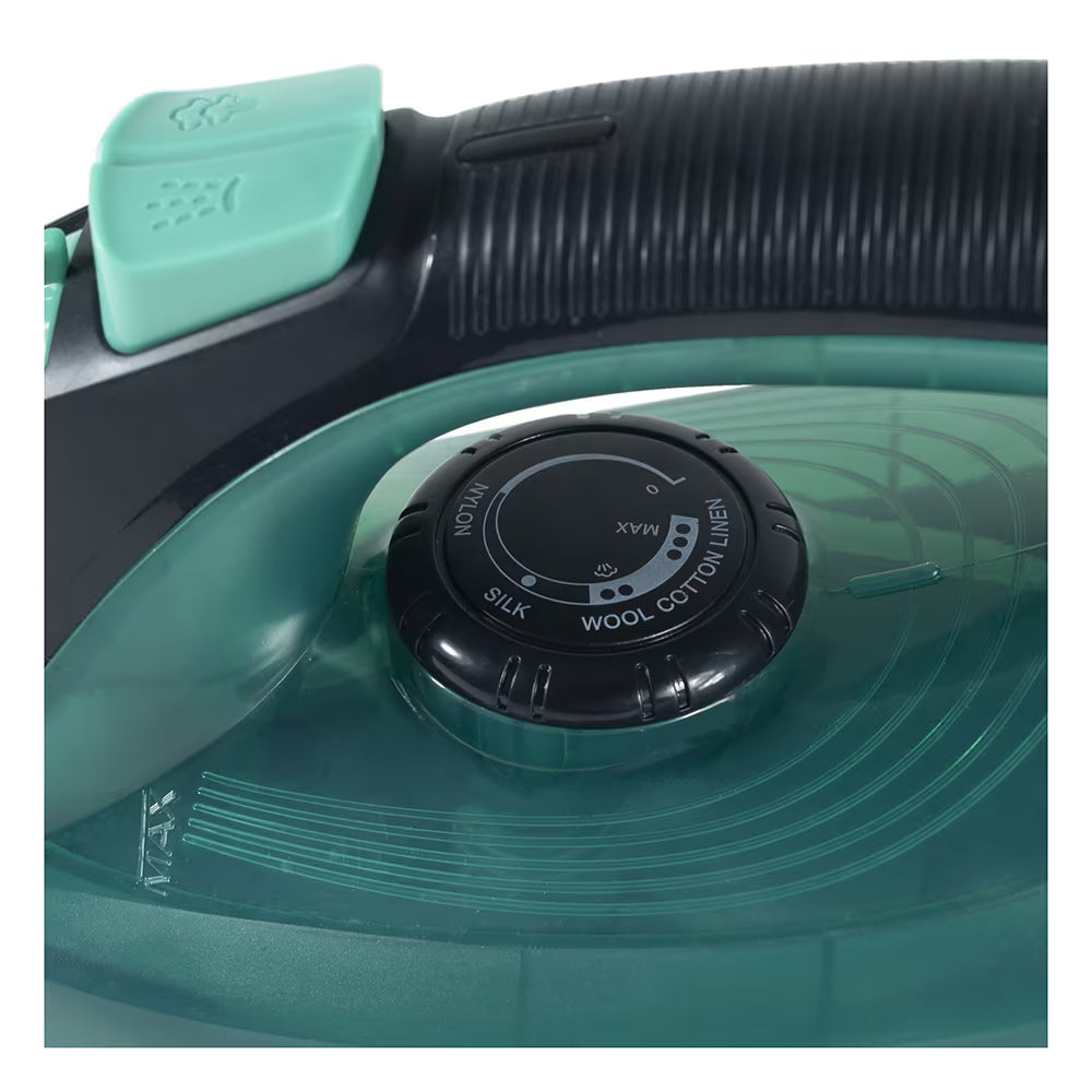 BPL 1200w Steam Iron 280ml Water Tank with Anti-Drip Led Indicators Overheat Protection Anti Calcium Spray and Steam Burst Function Self Cleaning ISI Certified 2 Years Warranty (Green & Black)