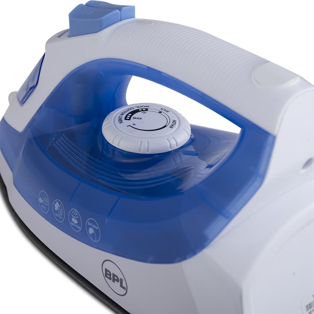 BPL Steam Iron, 1200 watts, 2years warranty, Blue and White