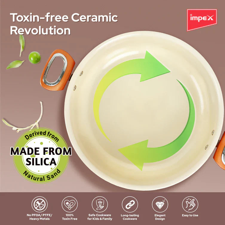 Trucera 8L Ceramic Biriyani Pot | Induction, Non-Stick | 2 Year Warranty