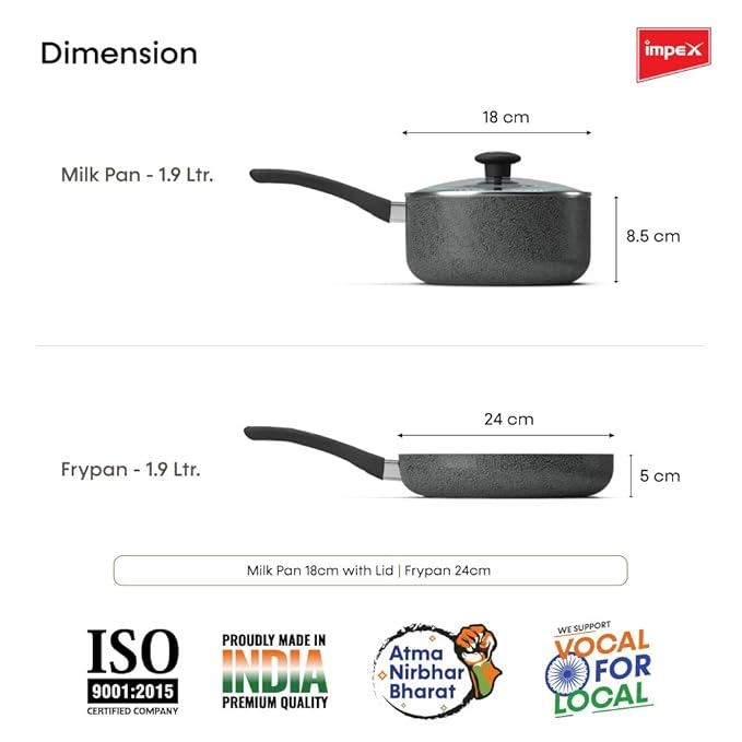 Royal Nonstick Granite Cookware 3pc set (RHFM2418)