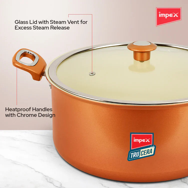 Trucera 8L Ceramic Biriyani Pot | Induction, Non-Stick | 2 Year Warranty