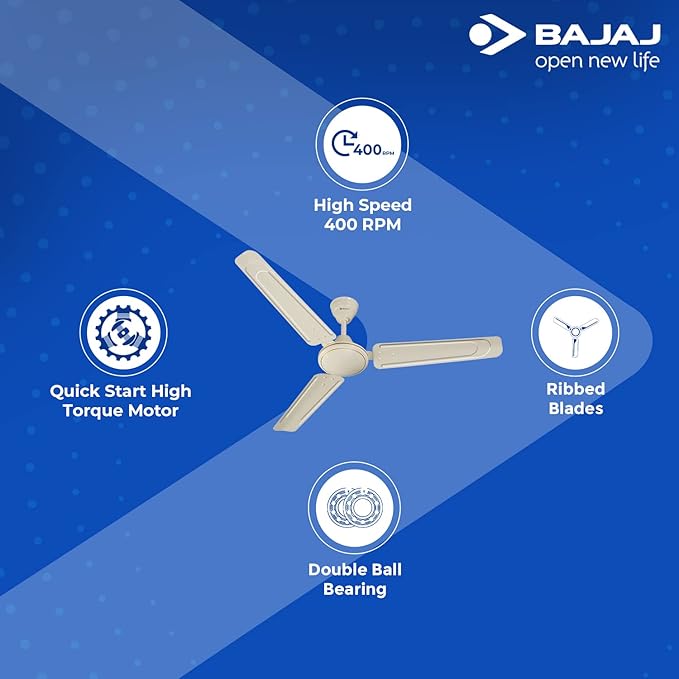 Bajaj Edge HS Ceiling Fan (White, Bianco, 1200 mm)