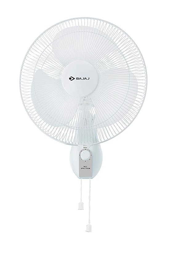 Bajaj Neo Spectrum 400 MM Wall Mount Fan | Wall Fan For Kitchen & Home | High Air Thrust | Full Copper Motor | High Speed | Overload Thermal Protector | 2-Yrs Warranty 【Grey】