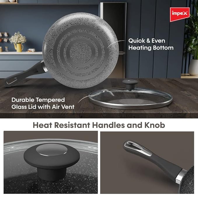 Royal Nonstick Granite Cookware 3pc set (RHFM2418)