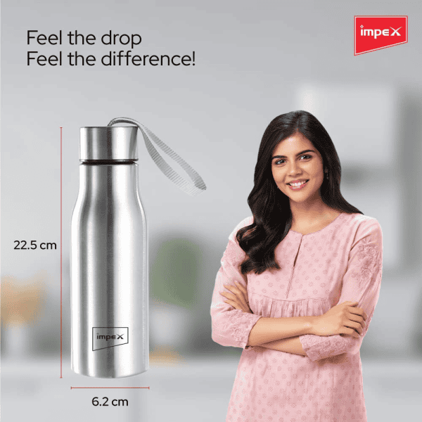Impex Sippy Water Bottle | 500 ml | Stainless Steel