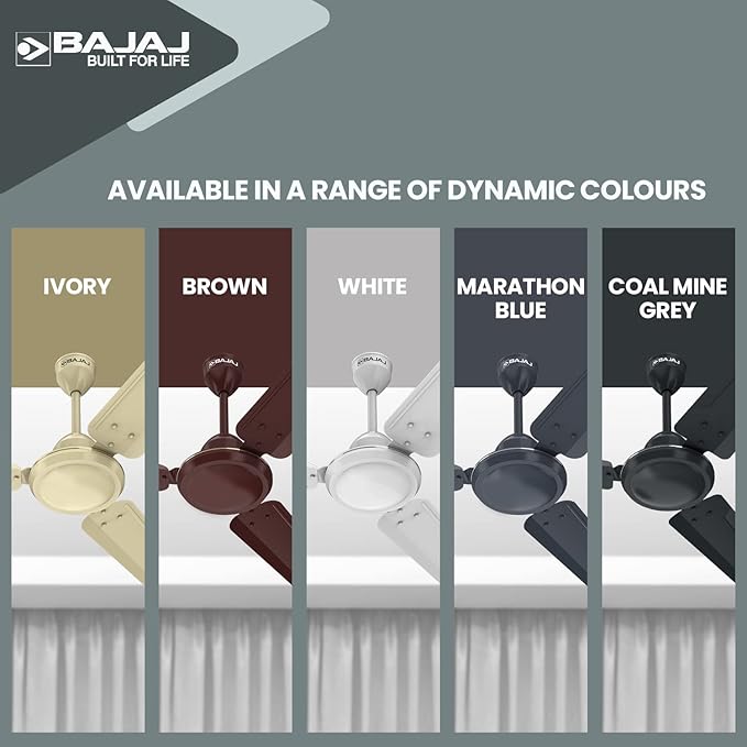 Bajaj Durato 12S1 1200MM (48") Ceiling Fans For Home | BEE Star Rated Energy Efficient Ceiling Fan | Thermatuff Technology™ | High Air Delivery & High Speed 400 RPM | 3-Yr Warranty 【Coal Mine Grey】