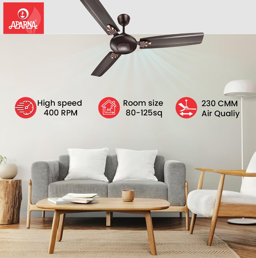 Aparna Apsara 1200 mm (48 inch) High-Speed Ceiling Fan (Metallic Brown)