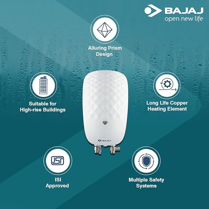 Bajaj Juvel Instant 3 Ltr Vertical Water Heater, White