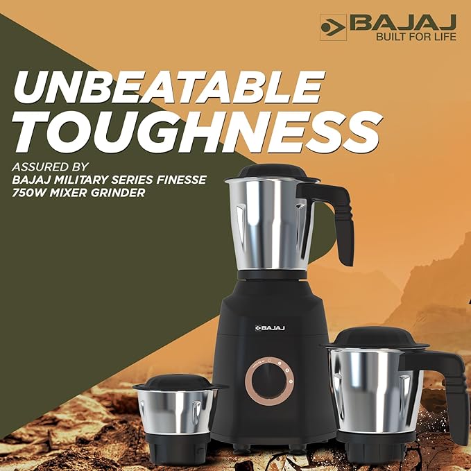 Bajaj Military Series Finesse 750W Mixer Grinder