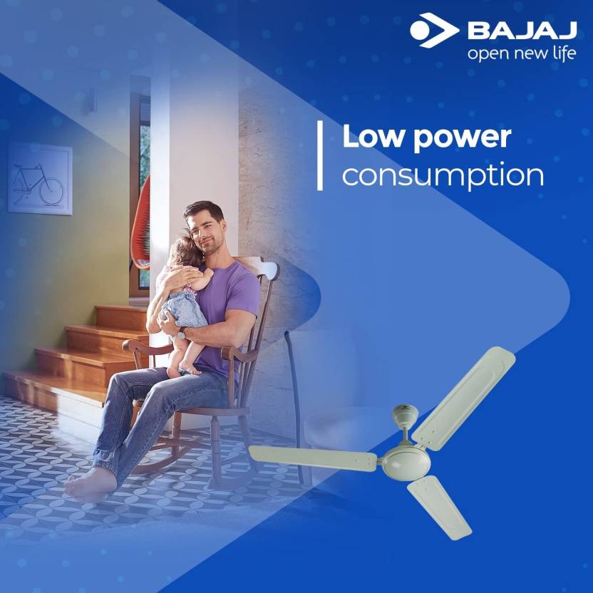 Specifications Colour Brown, White, Bianco Brand Bajaj Sweep 48 inch (1200 mm) Material Aluminium BEE Rating 1 Star Blades 3 Control Regulator