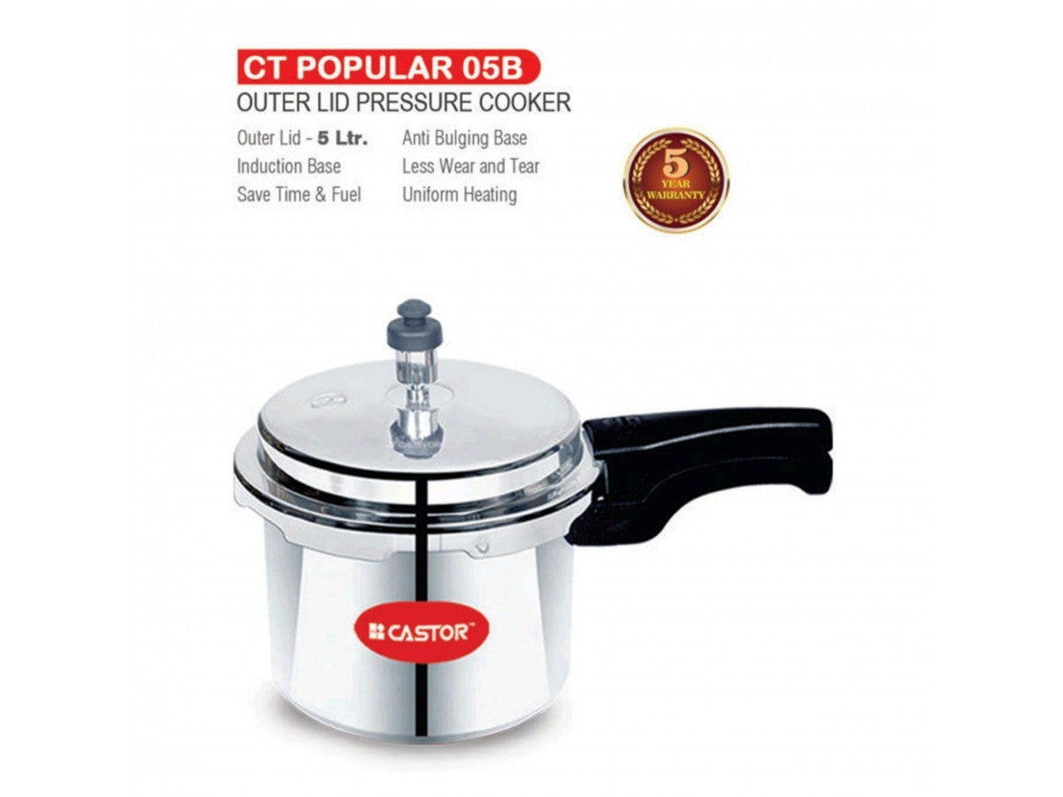 Castor Aluminium Pressure Cooker 5 Ltr