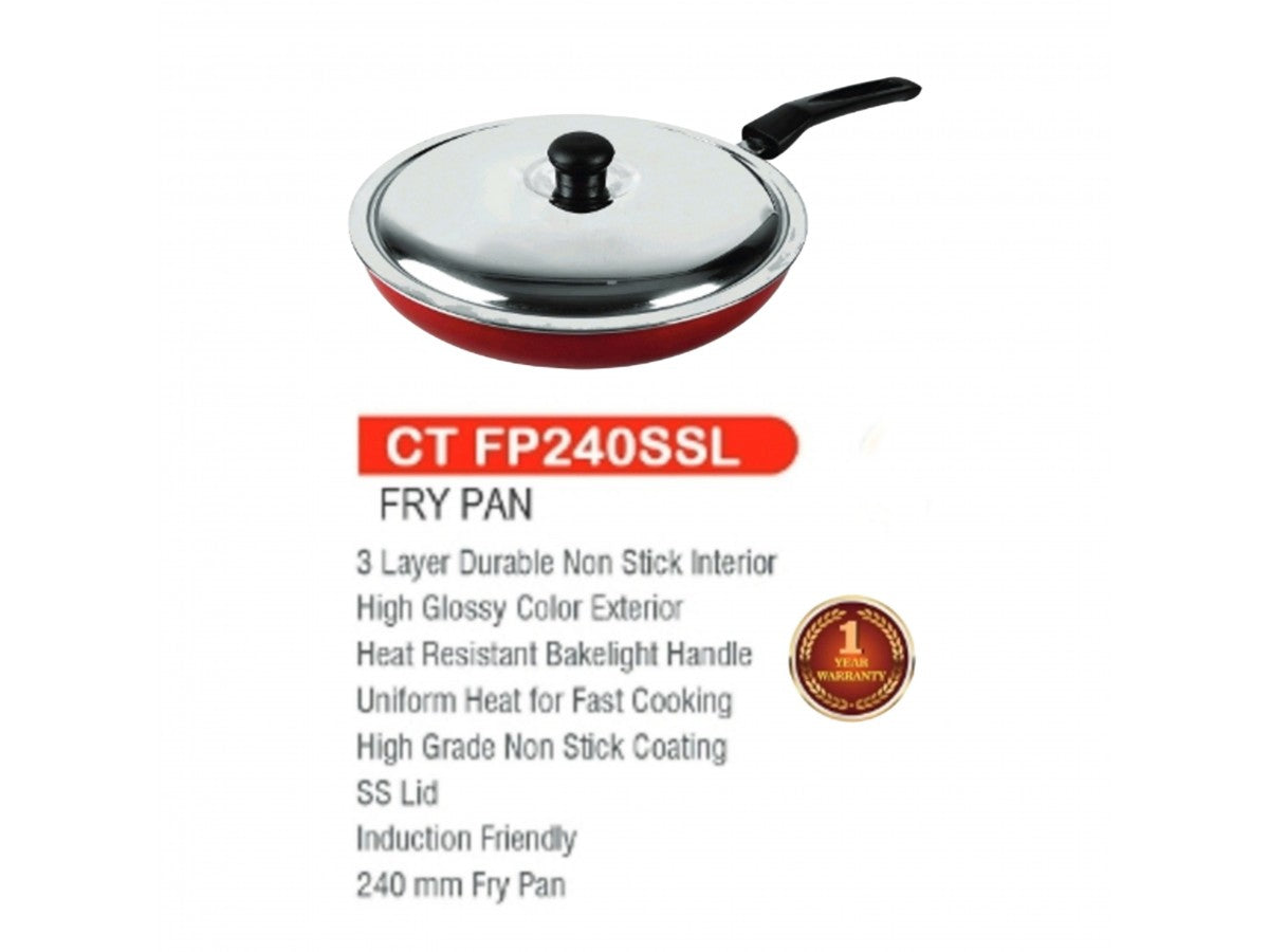 Castor Fry Pan with SS Lid CT FP240SSL