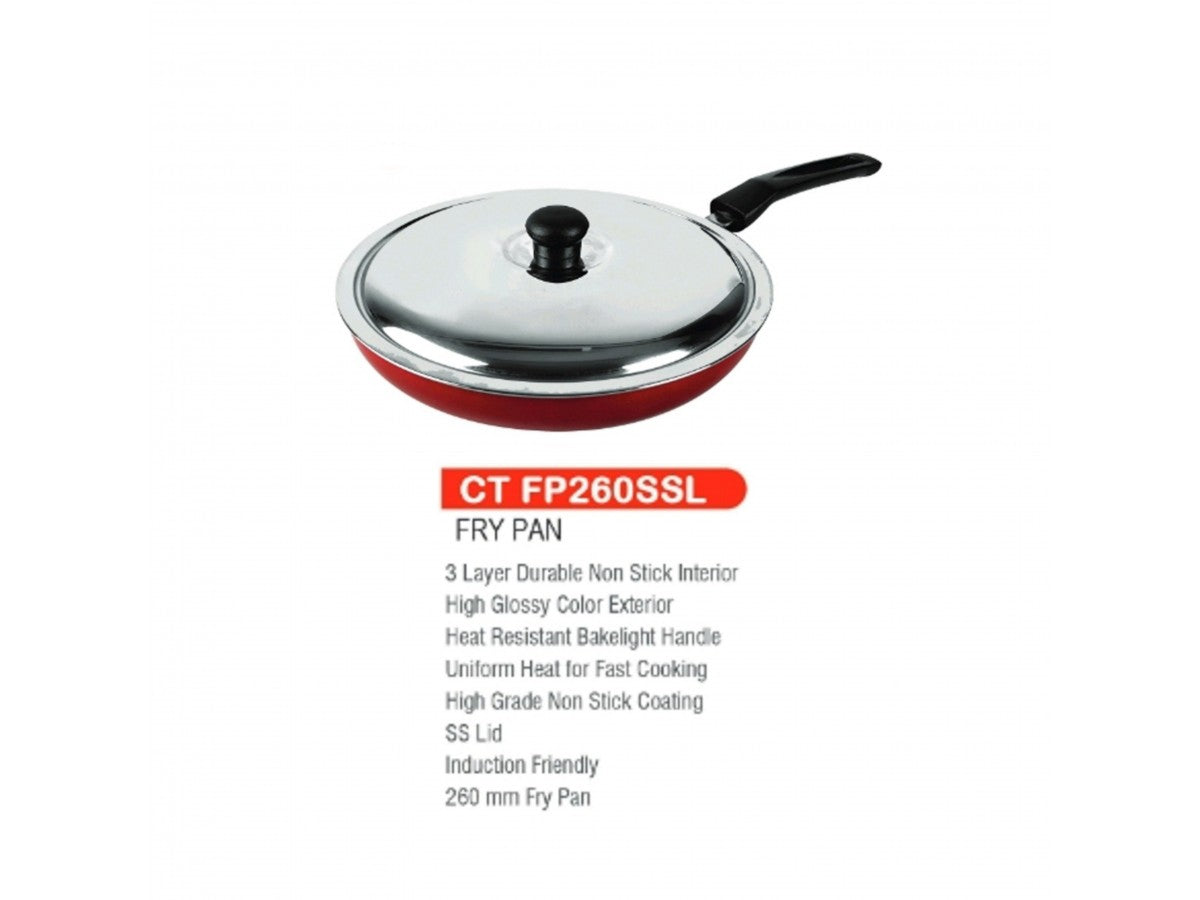 Castor Fry Pan with SS Lid CT FP260SSL