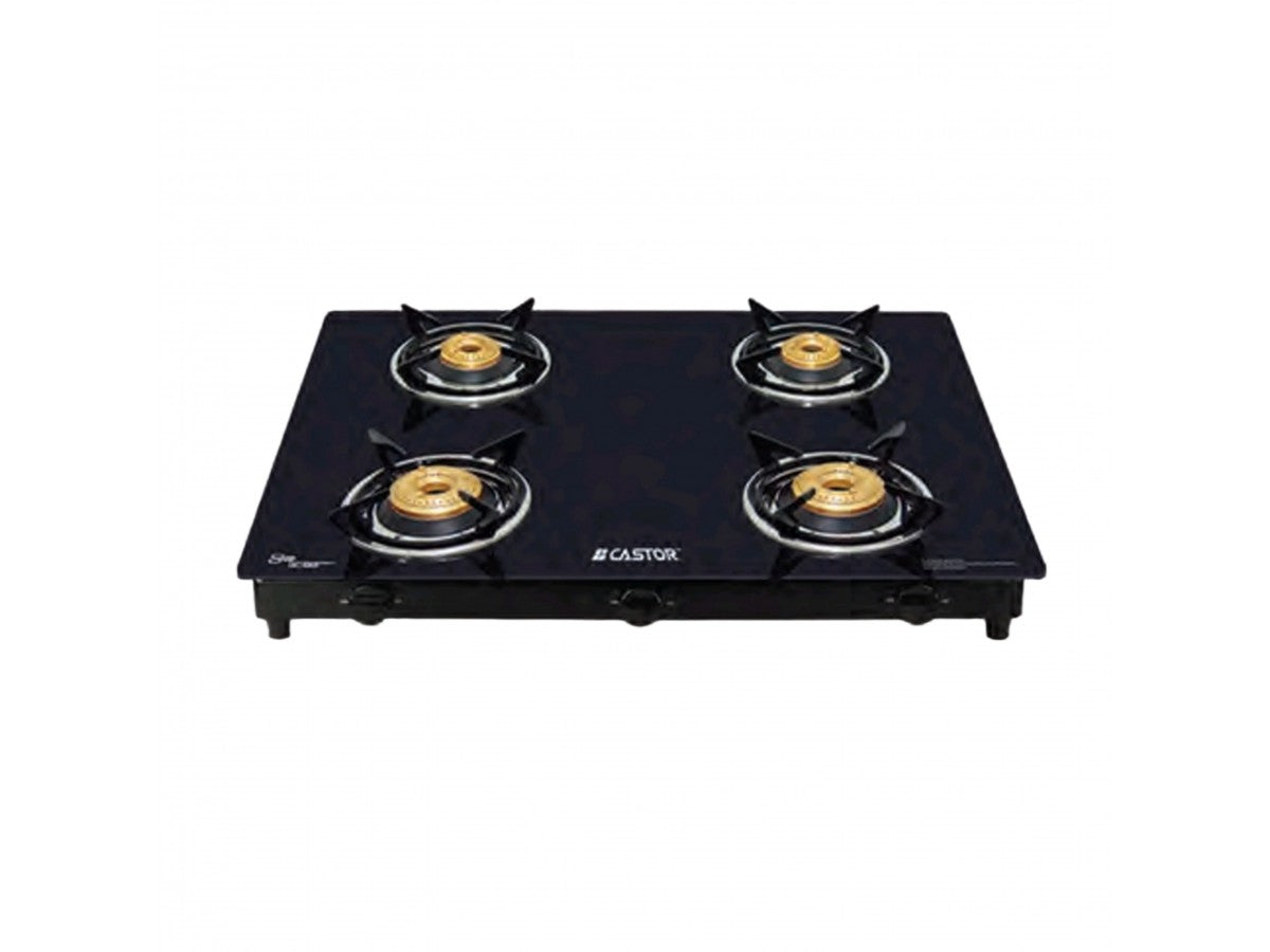 Castor 4 Burner Glaze Glass Hob