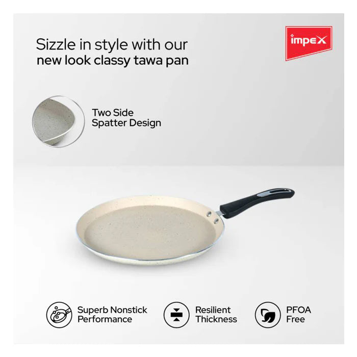 IMPEX Royal Granite Tawa pan 26 cm IB (RTP26B) Tawa 26 cm diameter (Aluminium, Non-stick, Induction Bottom)