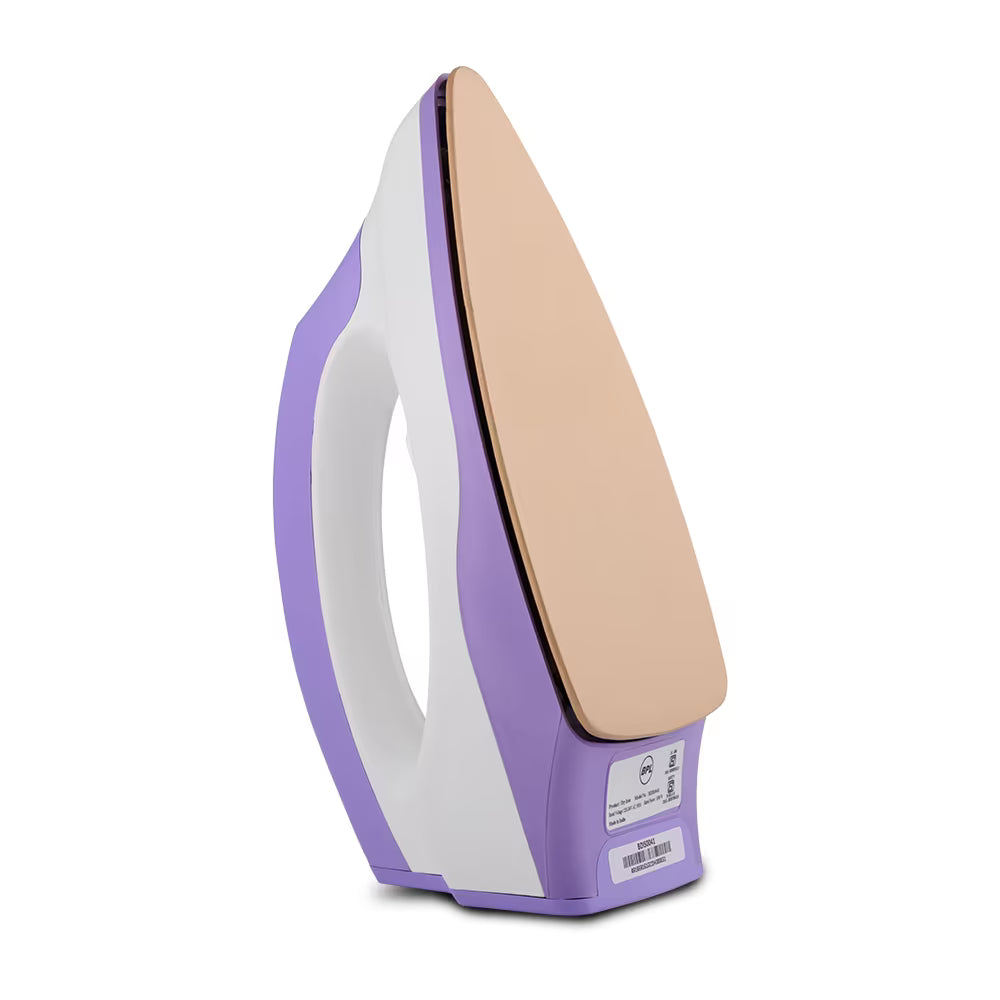 BPL BDIS0041 Adjustable Temperature Setting Heating Up Light Cool Touch Plastic Body 1000 W Dry Iron (Purple, White)