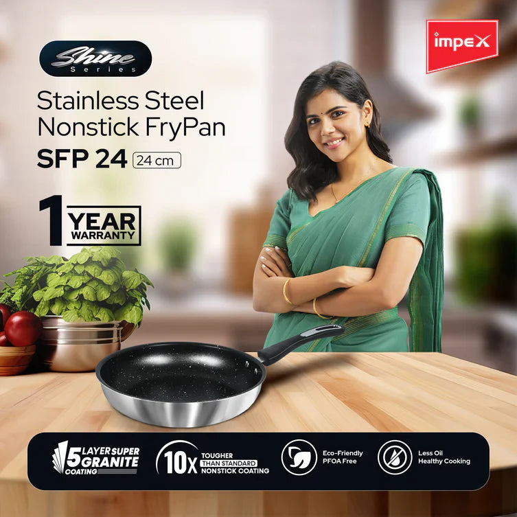 Impex Shine(SFP 24) stainless steel Non-stick Fry pan 24 cm