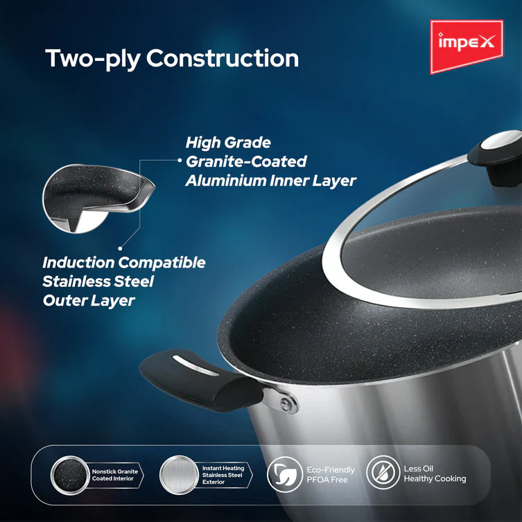 Impex Shine(SSP 24) Stainless steel Non-stick Sauce pan 24 cm