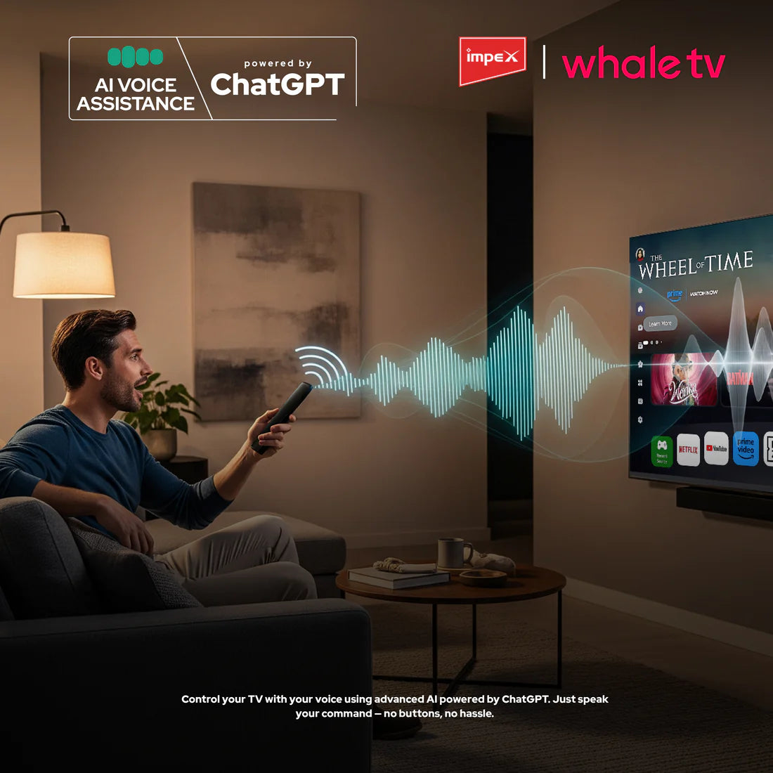 Impex WIOS Whale Series 32-inch HD QLED Smart TV (WIOS 32A2QSK1) with HDR10, Dolby Audio, and 3-Year Warranty (Black)
