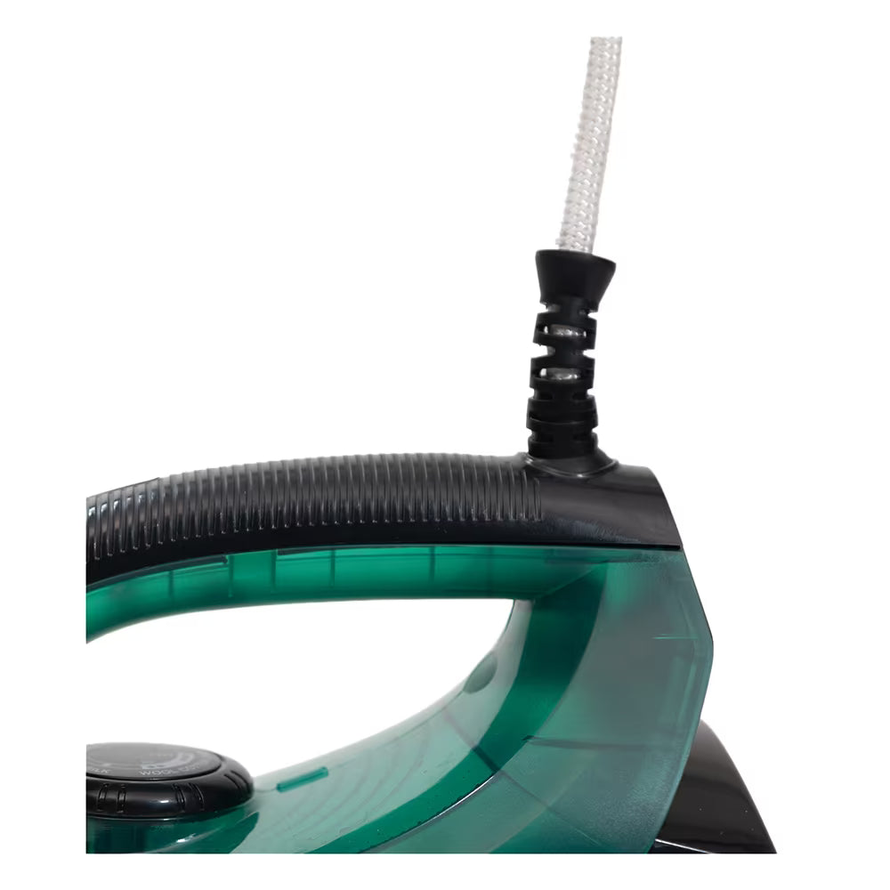 BPL 1200w Steam Iron 280ml Water Tank with Anti-Drip Led Indicators Overheat Protection Anti Calcium Spray and Steam Burst Function Self Cleaning ISI Certified 2 Years Warranty (Green & Black)
