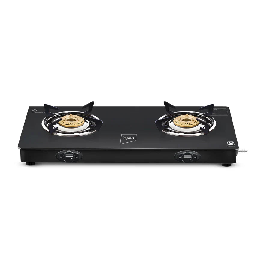 Impex SPECTA 2B NEO 2 Burner Black Premium Finish Gas Stove