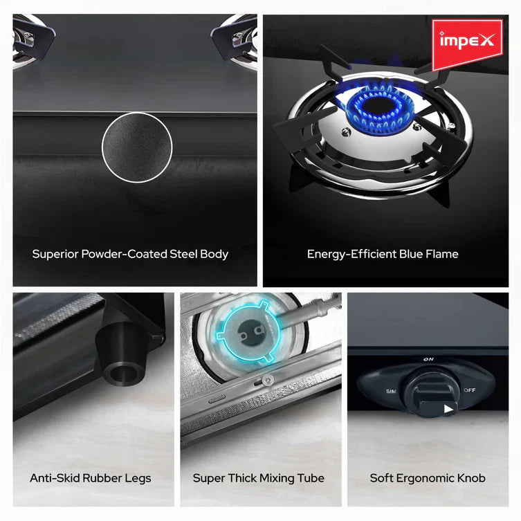 Impex 3 Burner Glasstop Gas Stove (Specta 3B Neo)