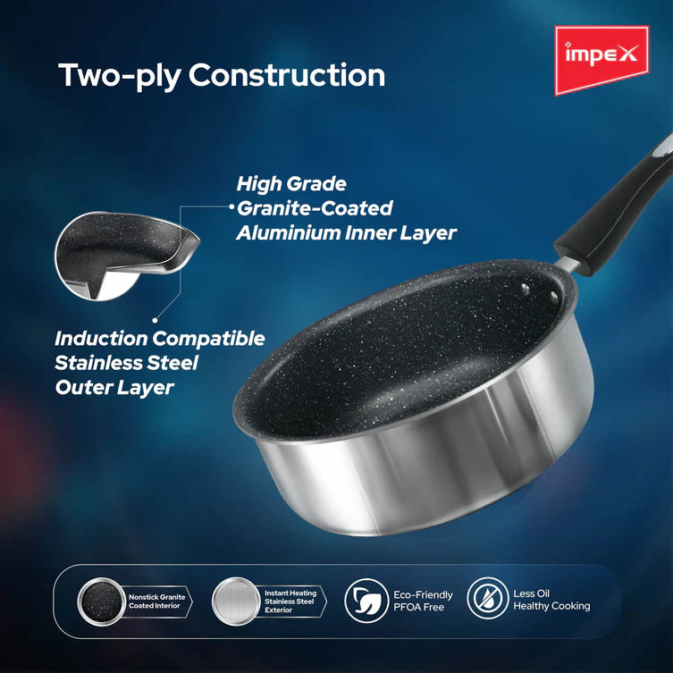 Impex Shine(SMP 18) Stainless Steel Non-stick Milk Pan 18cm