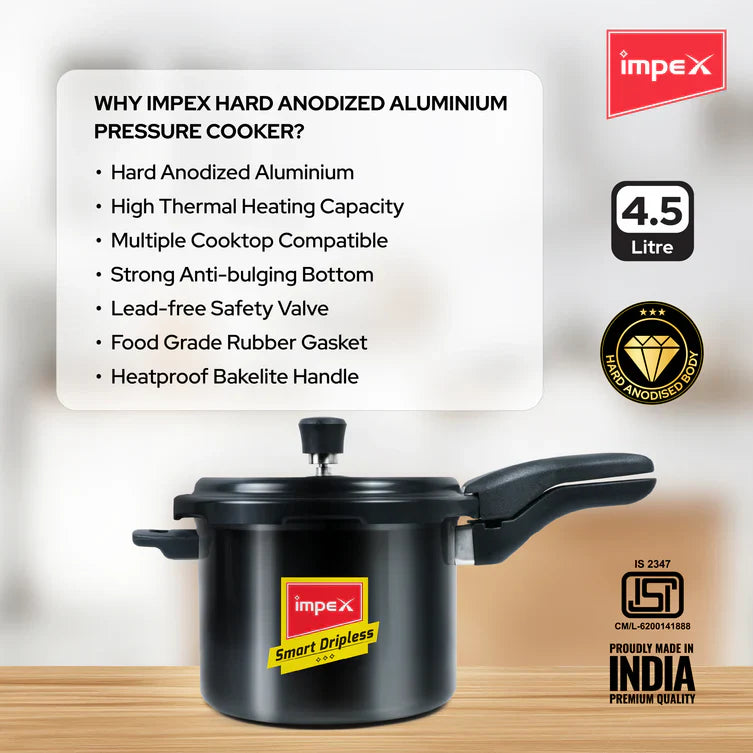 Click to expand Impex HA Smart Dripless D5 4.5L Hard Anodized Aluminium Pressure Cooker