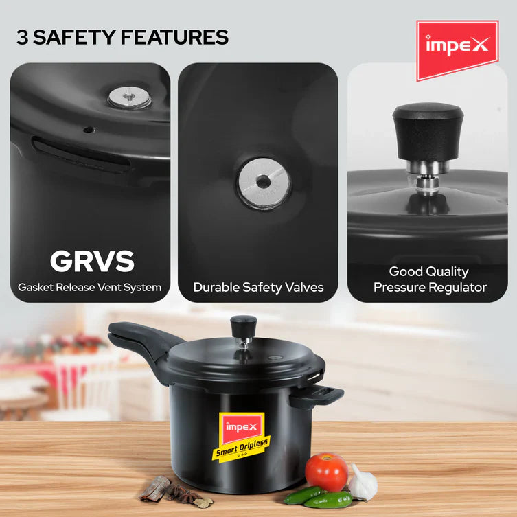 Click to expand Impex HA Smart Dripless D5 4.5L Hard Anodized Aluminium Pressure Cooker