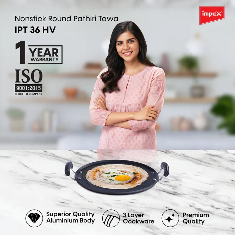 Impex IPT 36 HV Nonstick Aluminium Induction Base Pathiri Tawa