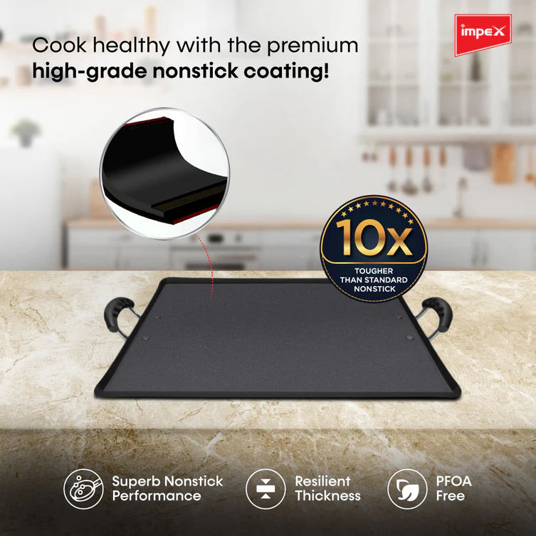 Impex IPT 3438 HV Nonstick Aluminium Induction Base Pathiri Tawa