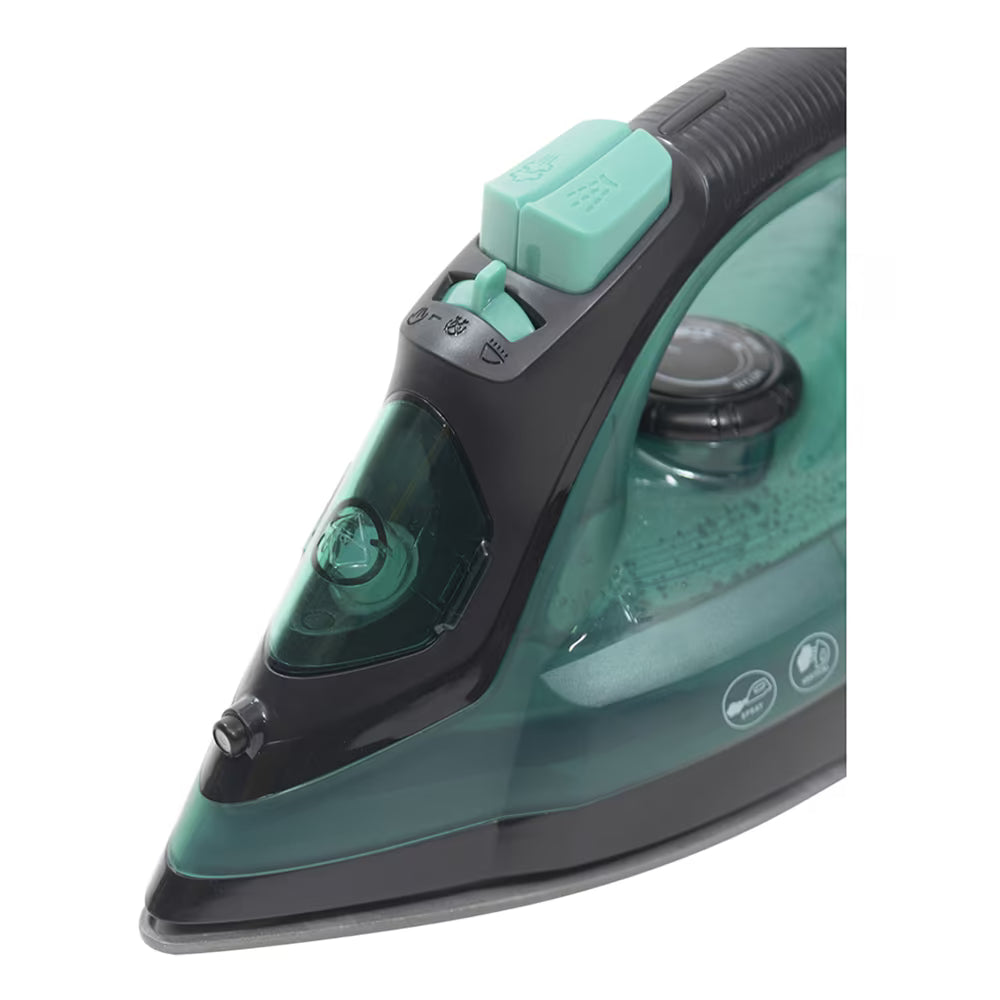 BPL 1200w Steam Iron 280ml Water Tank with Anti-Drip Led Indicators Overheat Protection Anti Calcium Spray and Steam Burst Function Self Cleaning ISI Certified 2 Years Warranty (Green & Black)
