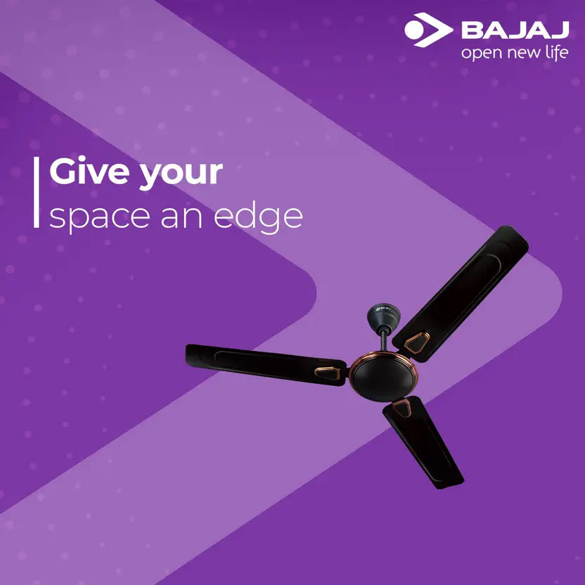 BAJAJ Edge HS Deco Neo 1200 mm 3 Blade Ceiling Fan (Choco Brown | Pack of 1)
