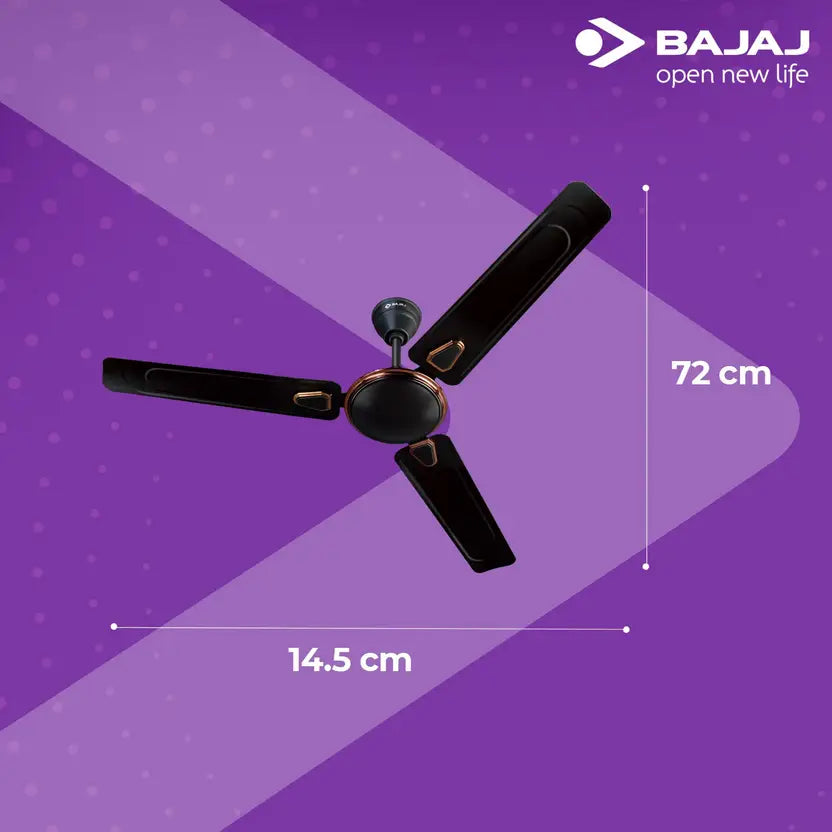 BAJAJ Edge HS Deco Neo 1200 mm 3 Blade Ceiling Fan (Choco Brown | Pack of 1)