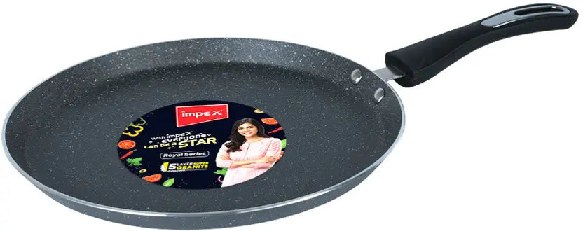 IMPEX Royal Granite Tawa pan 26 cm IB (RTP26G) Tawa 26 cm diameter (Aluminium, Non-stick, Induction Bottom)