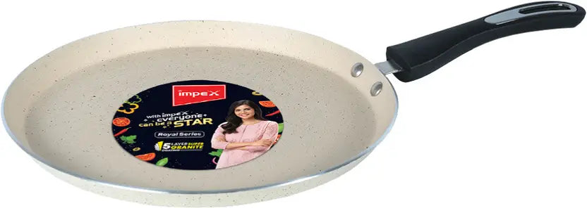 IMPEX Royal Super Granite 5 Layer Tawa pan 28 cm IB (RTP28B) Tawa 28 cm diameter (Aluminium, Non-stick, Induction Bottom)