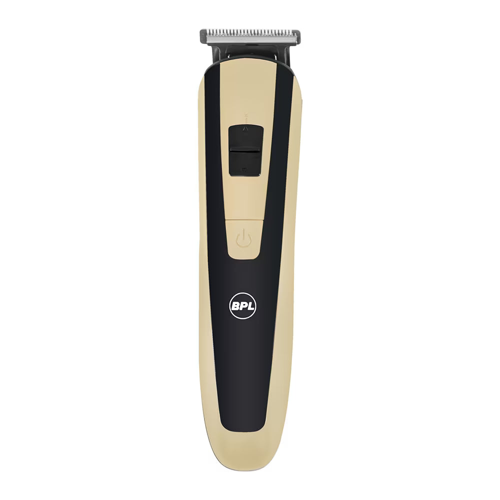 BPL Men's 10-in-1 Grooming Kit with Digital Battery Indicator, 70mins Cordless Usage, Fast Charging, 5-Heads & 5-Comb Length Adjustment, Detachable Heads for easy cleaning, 2 Years Warranty, Black and Light Gold