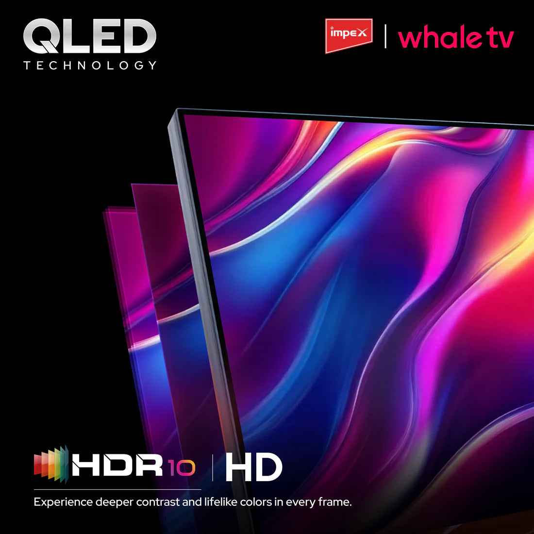 Impex WIOS Whale Series 32-inch HD QLED Smart TV (WIOS 32A2QSK1) with HDR10, Dolby Audio, and 3-Year Warranty (Black)