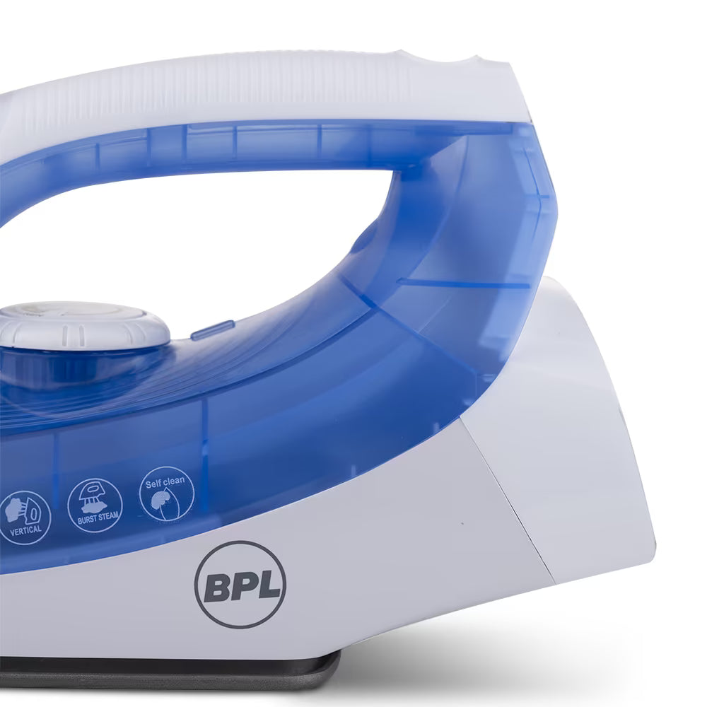 BPL Steam Iron, 1200 watts, 2years warranty, Blue and White