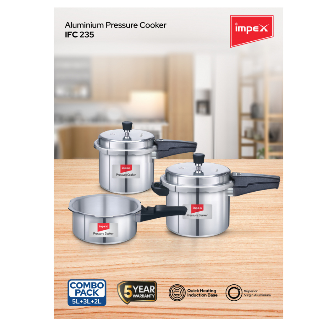Impex Alu Pressure Cooker Family Combo (ECO 235)