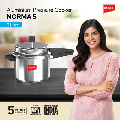 Impex Aluminium  Pressure Cooker 3 L ( ECO 5  ) | 5 Years Warranty |