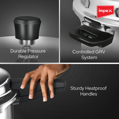 Impex Stainless Steel Pressure Cooker Family Combo | 5 Years Warranty |