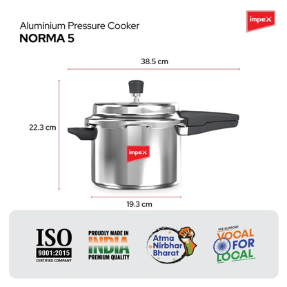Impex Aluminium  Pressure Cooker 3 L ( ECO 5  ) | 5 Years Warranty |