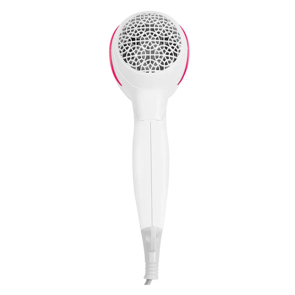 BPL 1200W Foldable Hair Dryer with Ionic Air Function for fast dry and silky hair, 3 Temperature Settings, Overheat Protection, Detachable Concentrator, 2 Years Warranty, White and Pink