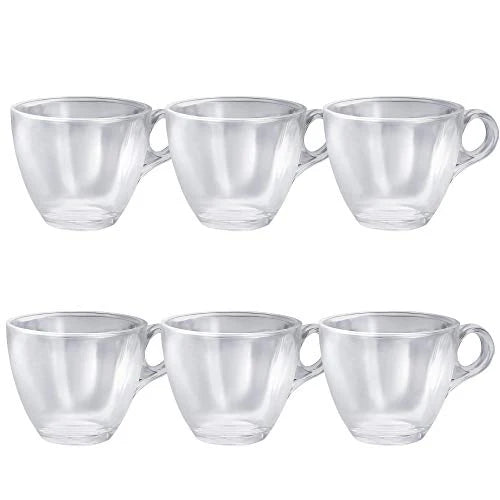 Impex CLAIR-190 Tea/Coffee Glassware Set (Set of 6 Glasses 190 ml,Transparent)
