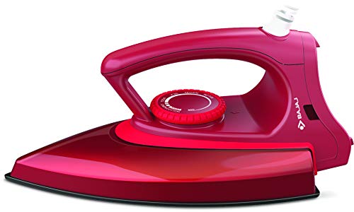 Bajaj Plastic Canvas Metallique Red Dry Iron 1000W, Regular, 1000 Watts
