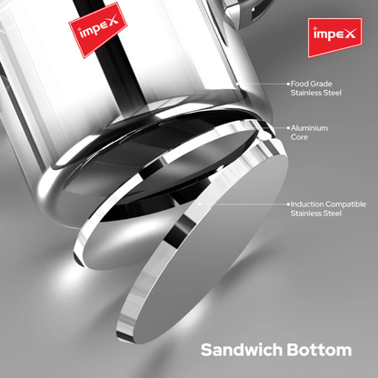 Impex Stainless Steel Pressure Cooker Family Combo | 5 Years Warranty |