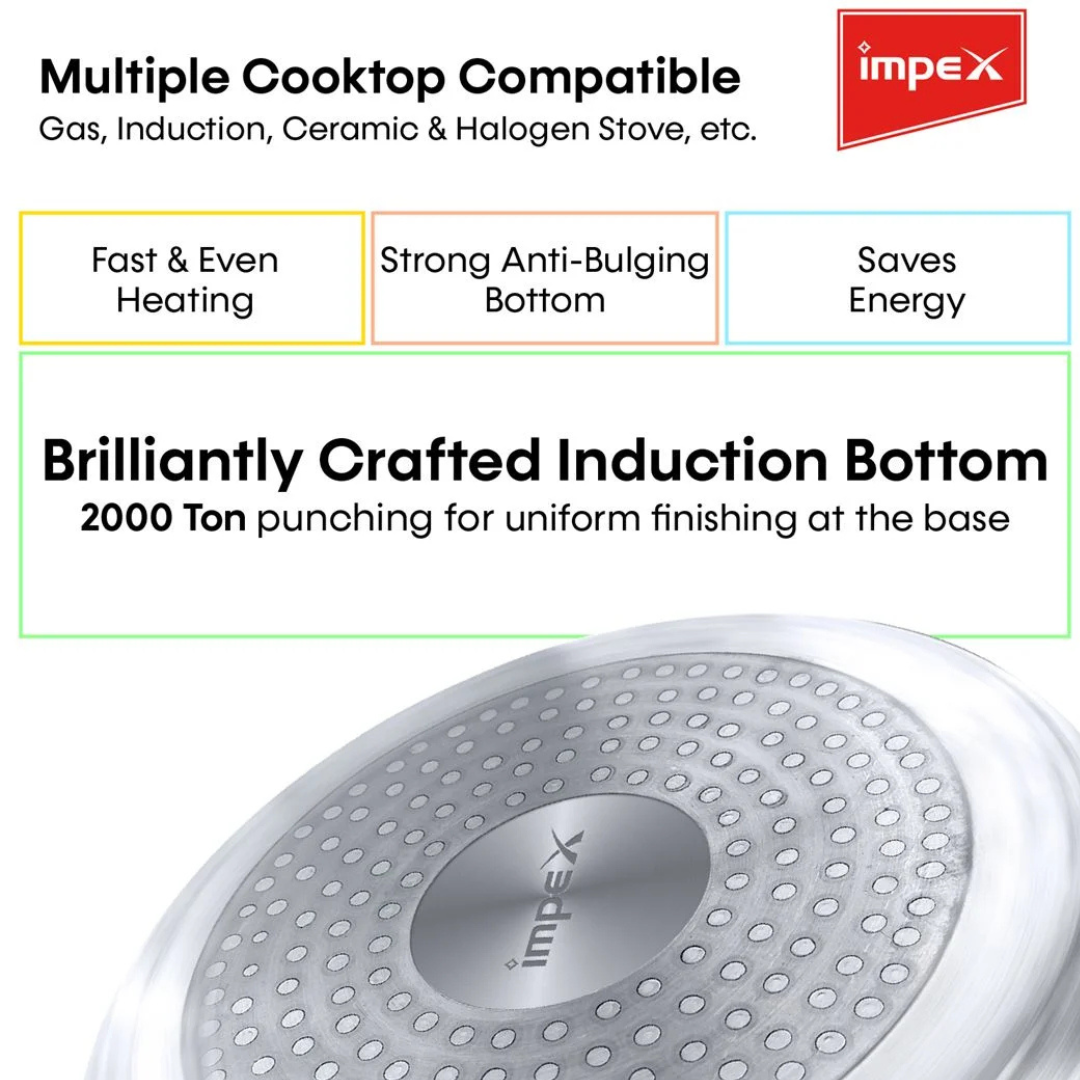 Impex Aluminium  Pressure Cooker 7 L ( ECO 7  ) | 5 Years Warranty |